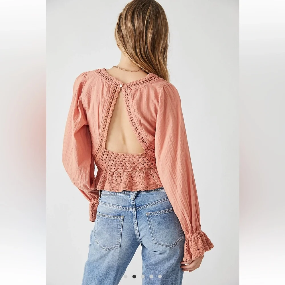 Free People Megan Crochet Top